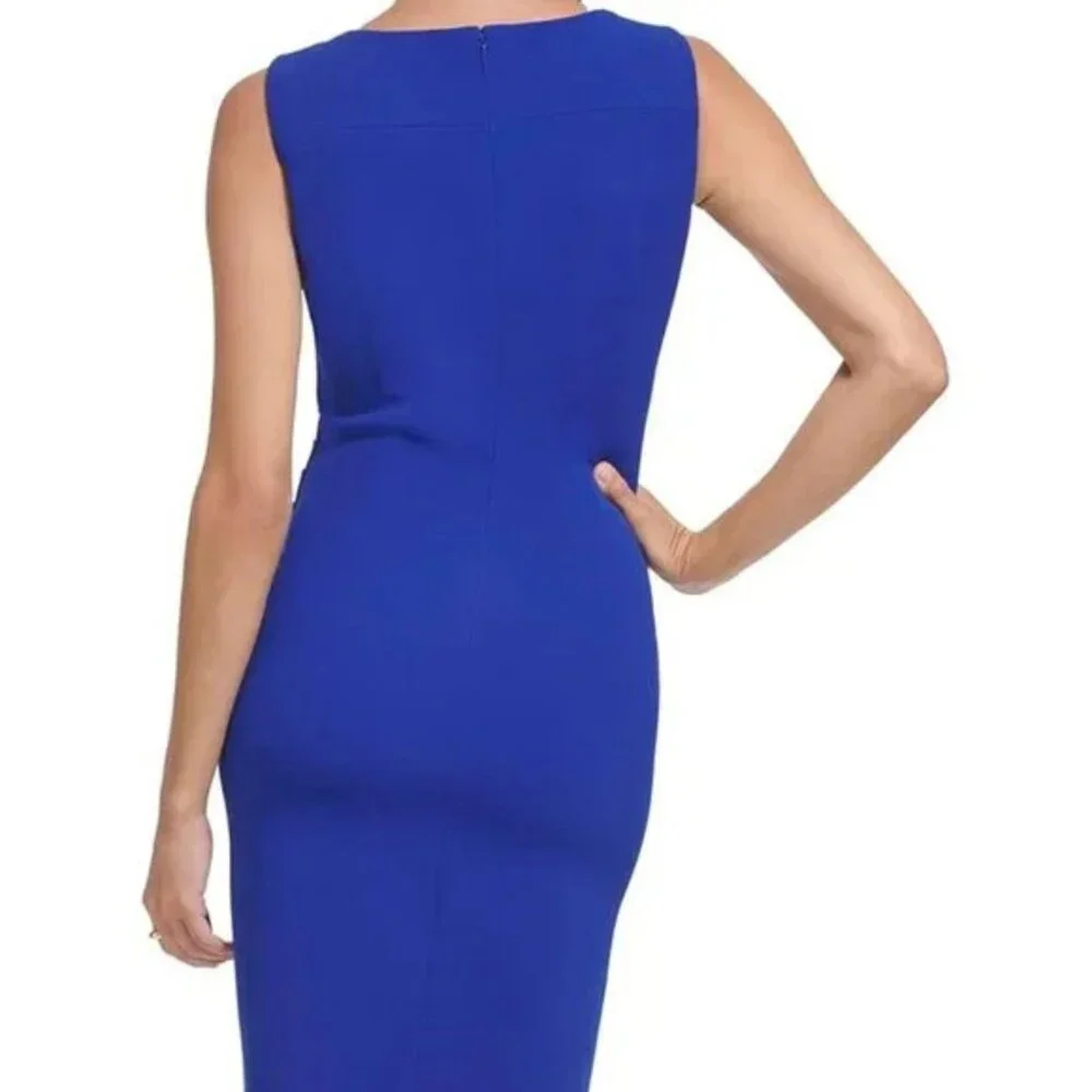 Calvin Klein Starburst Sheath Dress - Size 4, Ultramarine Blue, NWT - Picture 11 of 11
